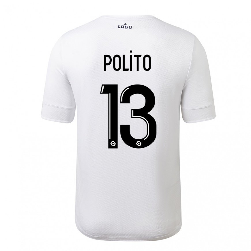 Kandiny Homme Maillot Carla Polito #13 Blanc Cramoisi Tenues Extérieur 2022/23 T-Shirt