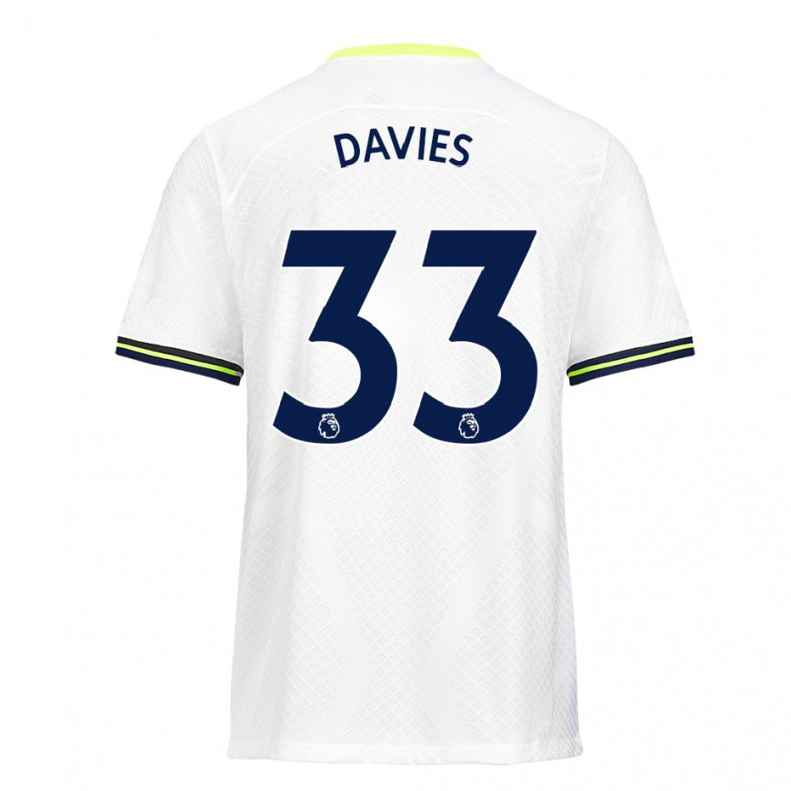 Kandiny Femme Maillot Ben Davies #33 Blanc Vert Tenues Domicile 2022/23 T-Shirt