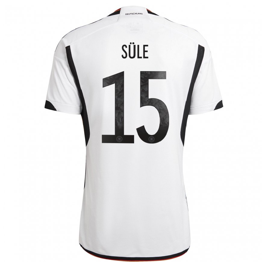 Kandiny Enfant Maillot Allemagne Niklas Sule #15 Blanc Noir Tenues Domicile 22-24 T-shirt