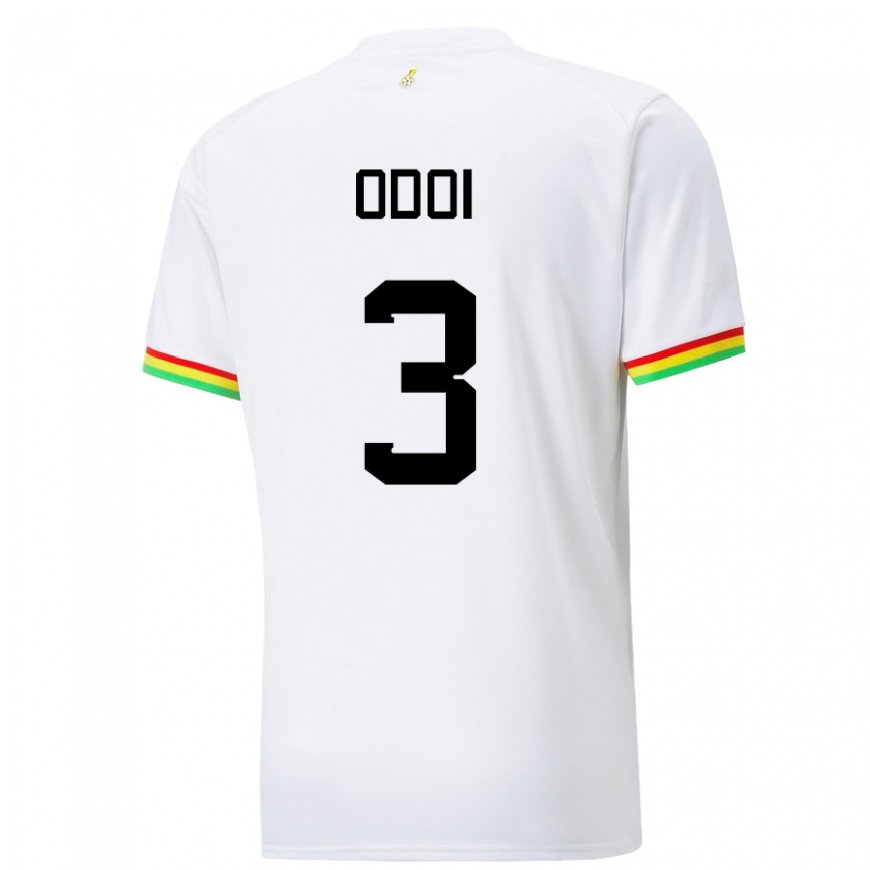 Kandiny Enfant Maillot Ghana Denis Odoi #3 Blanc Tenues Domicile 22-24 T-shirt