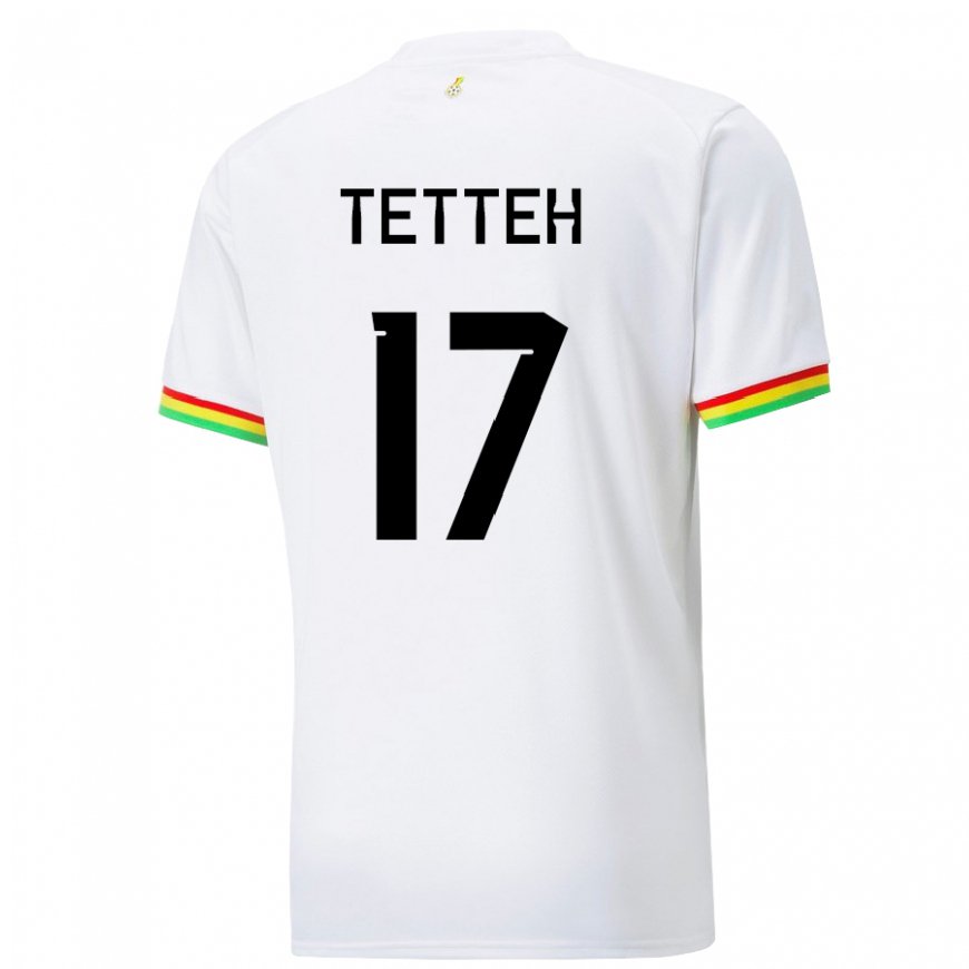 Kandiny Enfant Maillot Ghana Benjamin Tetteh #17 Blanc Tenues Domicile 22-24 T-shirt