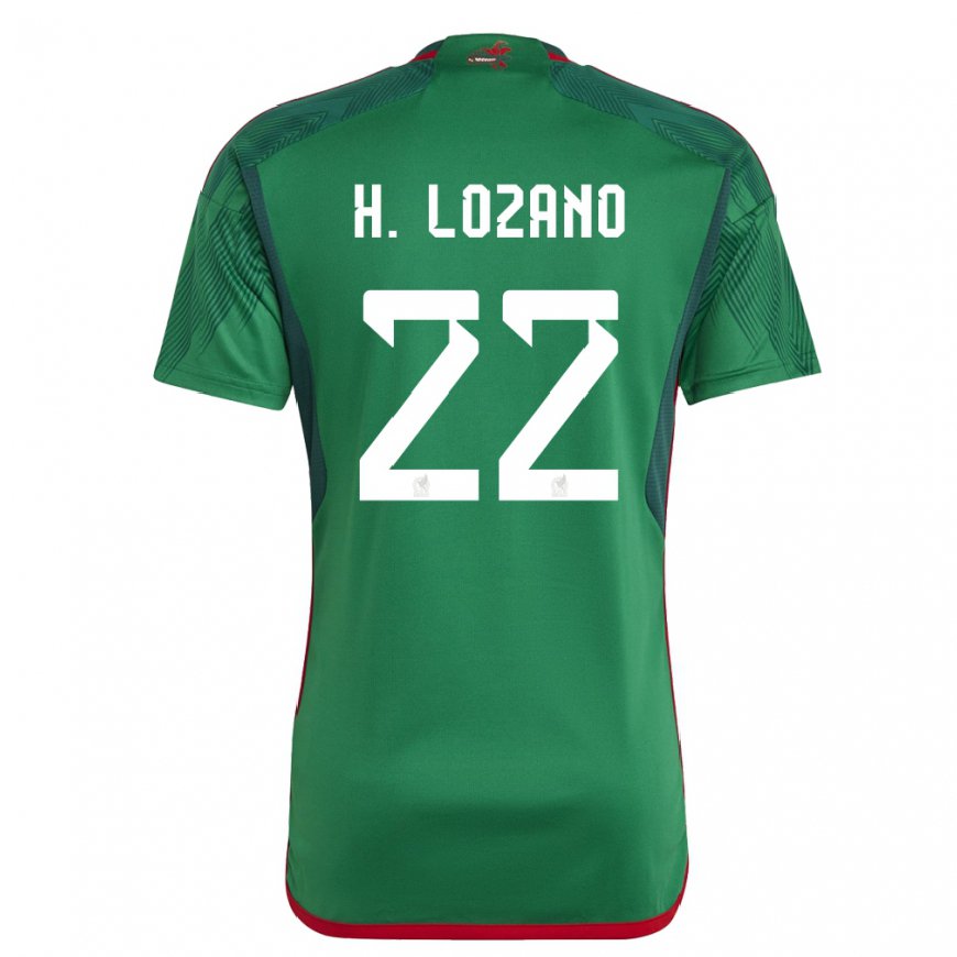Kandiny Enfant Maillot Mexique Hirving Lozano #22 Verte Tenues Domicile 22-24 T-shirt