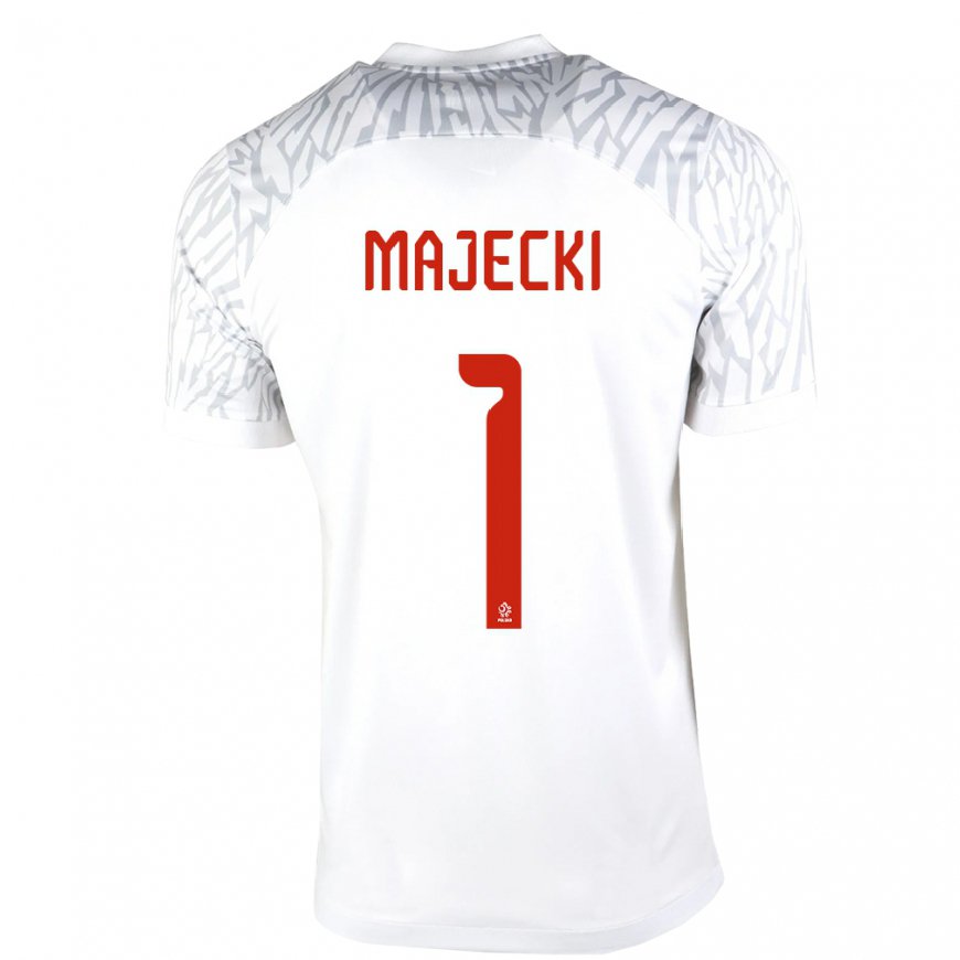 Kandiny Enfant Maillot Pologne Radoslaw Majecki #1 Blanc Tenues Domicile 22-24 T-shirt