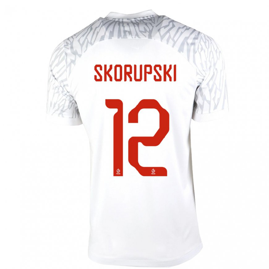 Kandiny Enfant Maillot Pologne Lukasz Skorupski #12 Blanc Tenues Domicile 22-24 T-shirt