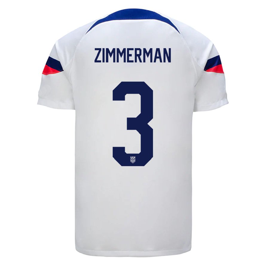 Kandiny Enfant Maillot États-unis Walker Zimmerman #3 Blanc Tenues Domicile 22-24 T-shirt