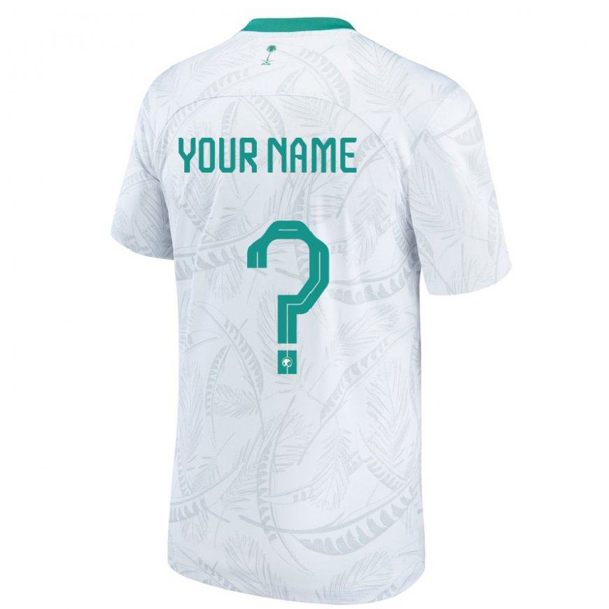Kandiny Enfant Maillot Arabie Saoudite Votre Nom #0 Blanc Tenues Domicile 22-24 T-shirt