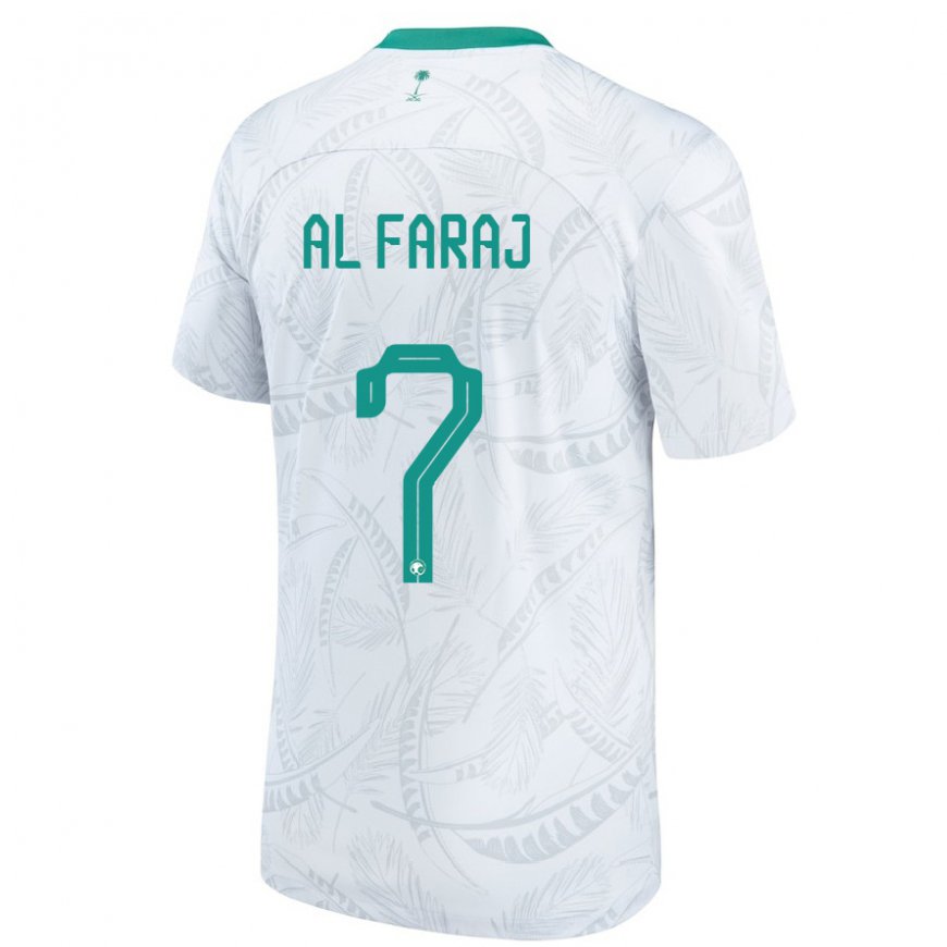Kandiny Enfant Maillot Arabie Saoudite Salman Al Faraj #7 Blanc Tenues Domicile 22-24 T-shirt