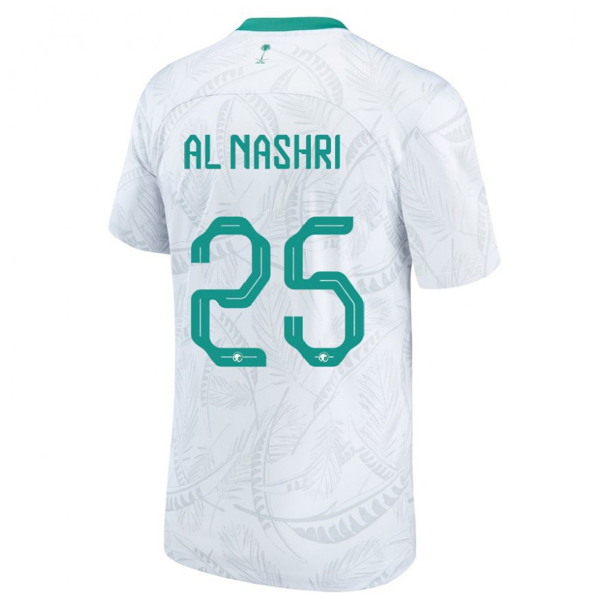 Kandiny Enfant Maillot Arabie Saoudite Awad Al Nashri #25 Blanc Tenues Domicile 22-24 T-shirt