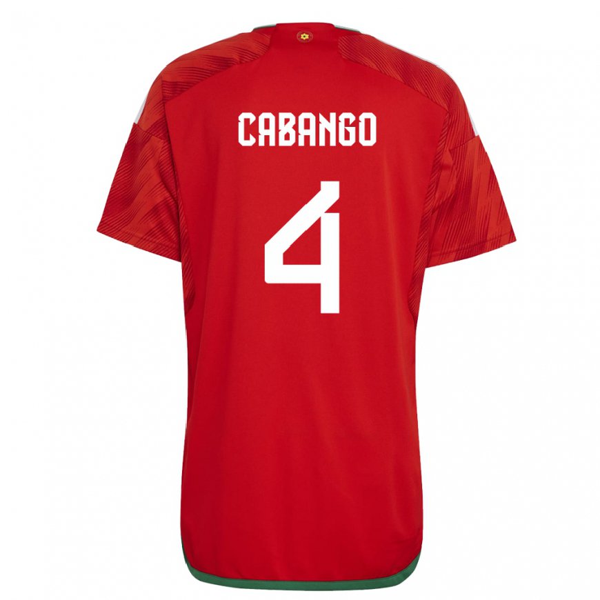 Kandiny Enfant Maillot Pays De Galles Ben Cabango #4 Rouge Tenues Domicile 22-24 T-shirt