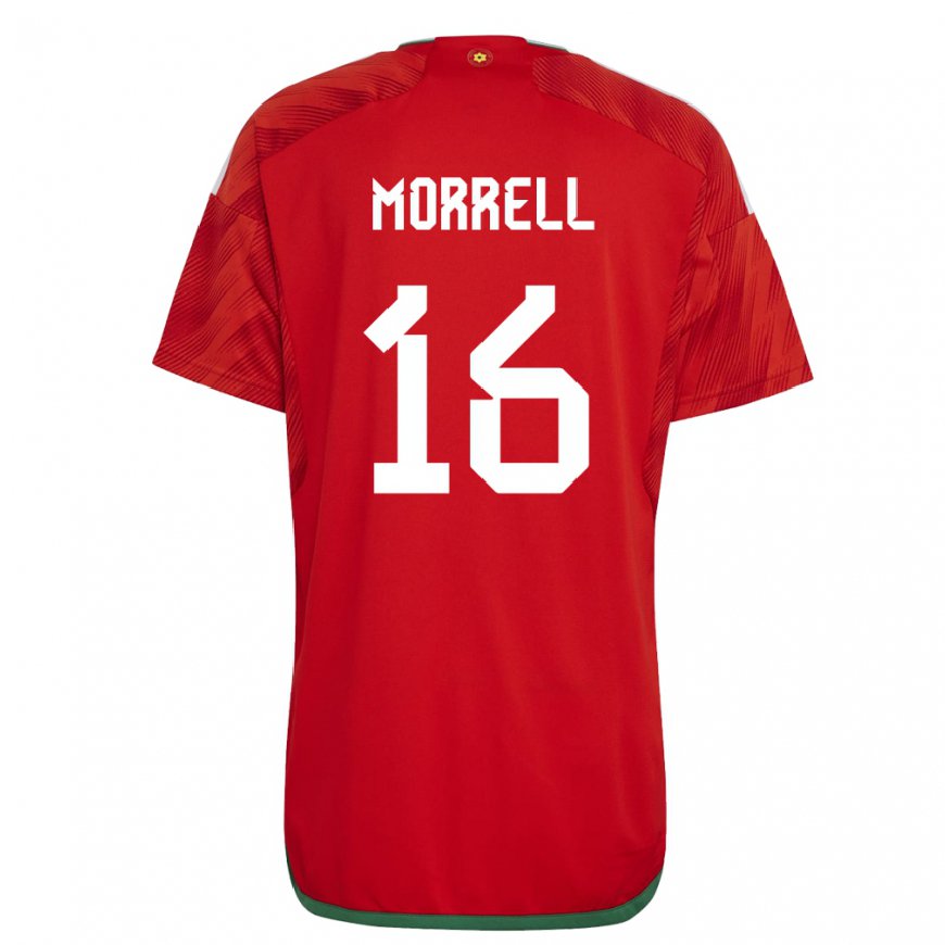 Kandiny Enfant Maillot Pays De Galles Joe Morrell #16 Rouge Tenues Domicile 22-24 T-shirt