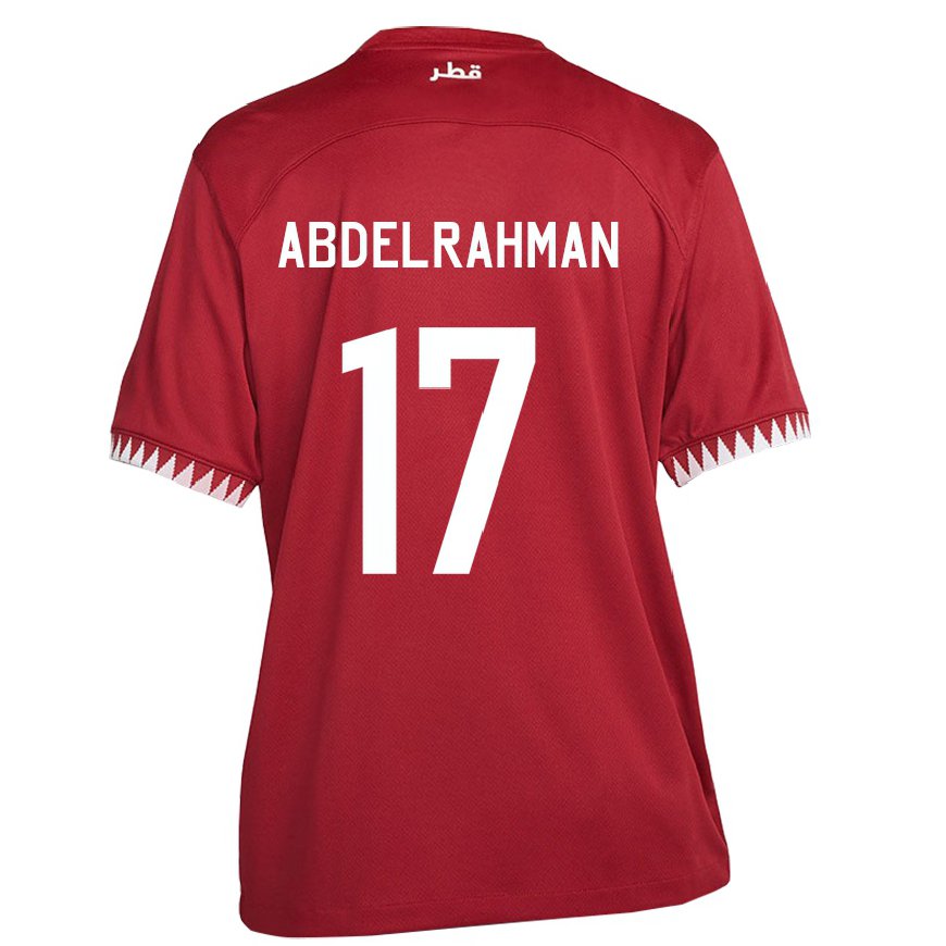 Kandiny Enfant Maillot Qatar Abdelrahman Fahmi Moustafa #17 Bordeaux Tenues Domicile 22-24 T-shirt