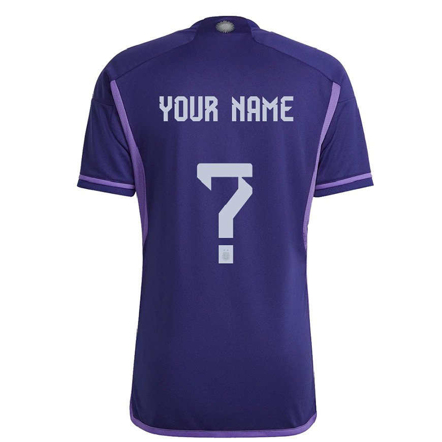 Kandiny Enfant Maillot Argentine Votre Nom #0 Violet Tenues Extérieur 22-24 T-shirt