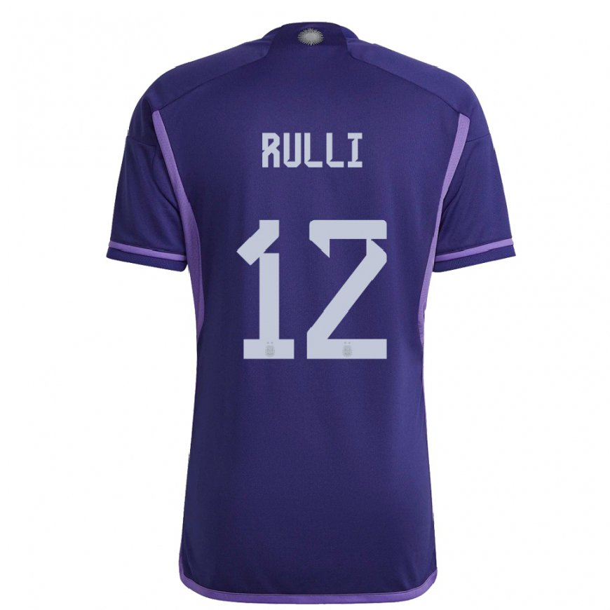 Kandiny Enfant Maillot Argentine Geronimo Rulli #12 Violet Tenues Extérieur 22-24 T-shirt