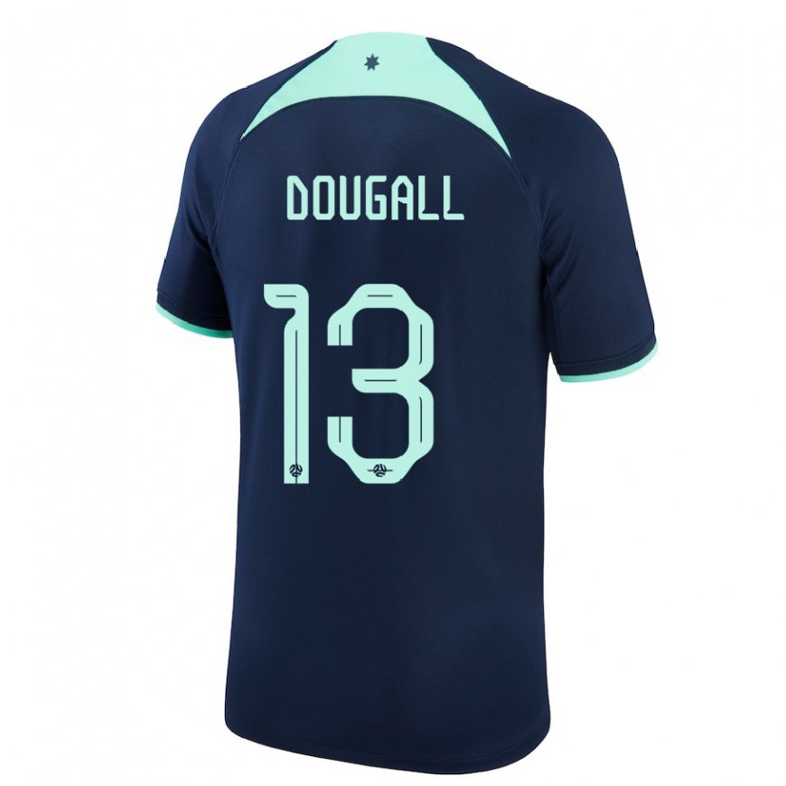 Kandiny Enfant Maillot Australie Kenny Dougall #13 Bleu Foncé Tenues Extérieur 22-24 T-shirt