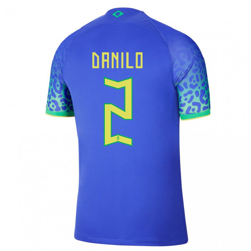Kandiny Enfant Maillot Brésil Danilo #2 Bleue Tenues Extérieur 22-24 T-shirt