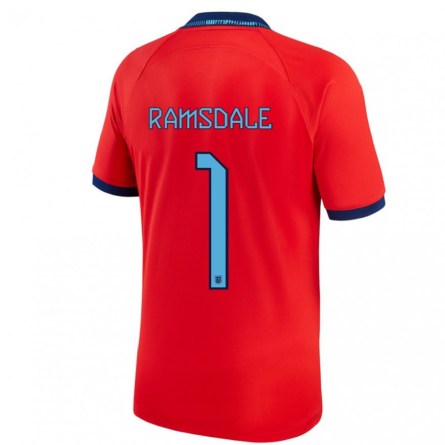 Kandiny Enfant Maillot Angleterre Aaron Ramsdale #1 Rouge Tenues Extérieur 22-24 T-shirt