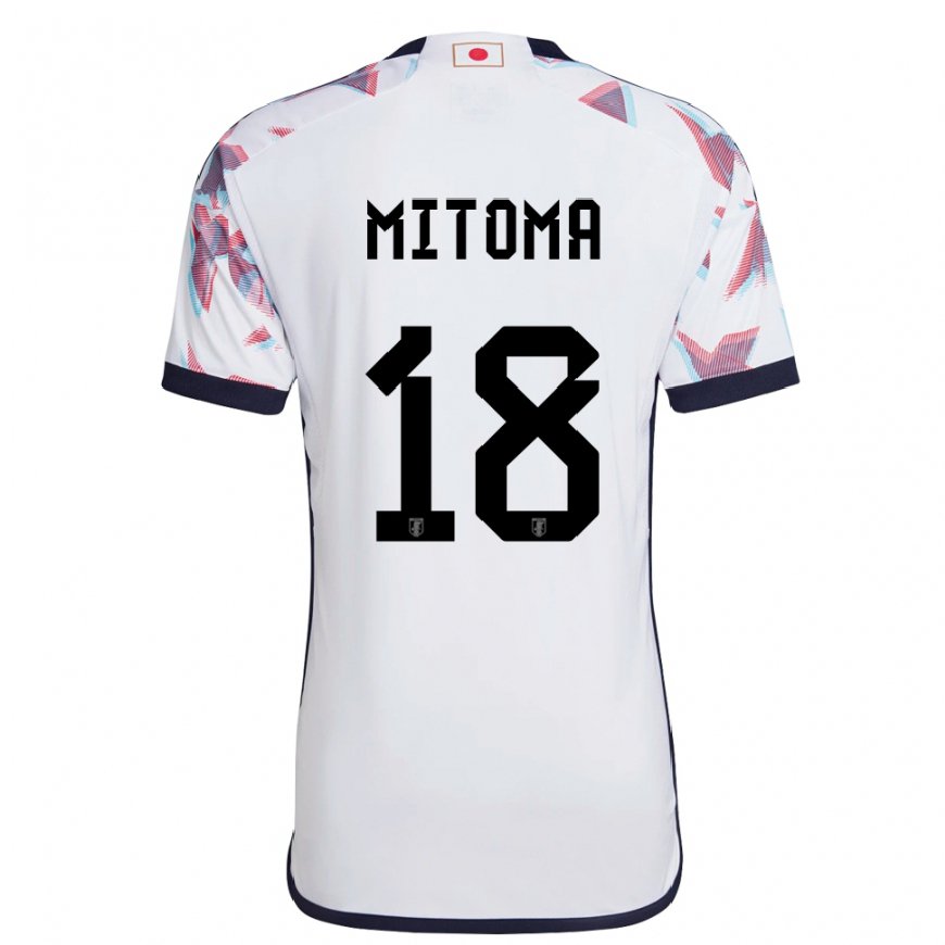 Kandiny Enfant Maillot Japon Kaoru Mitoma #18 Blanc Tenues Extérieur 22-24 T-shirt