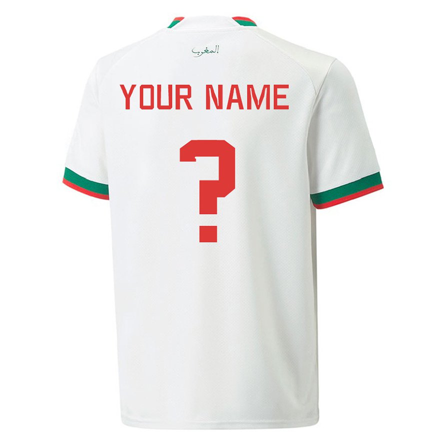 Kandiny Enfant Maillot Maroc Votre Nom #0 Blanc Tenues Extérieur 22-24 T-shirt