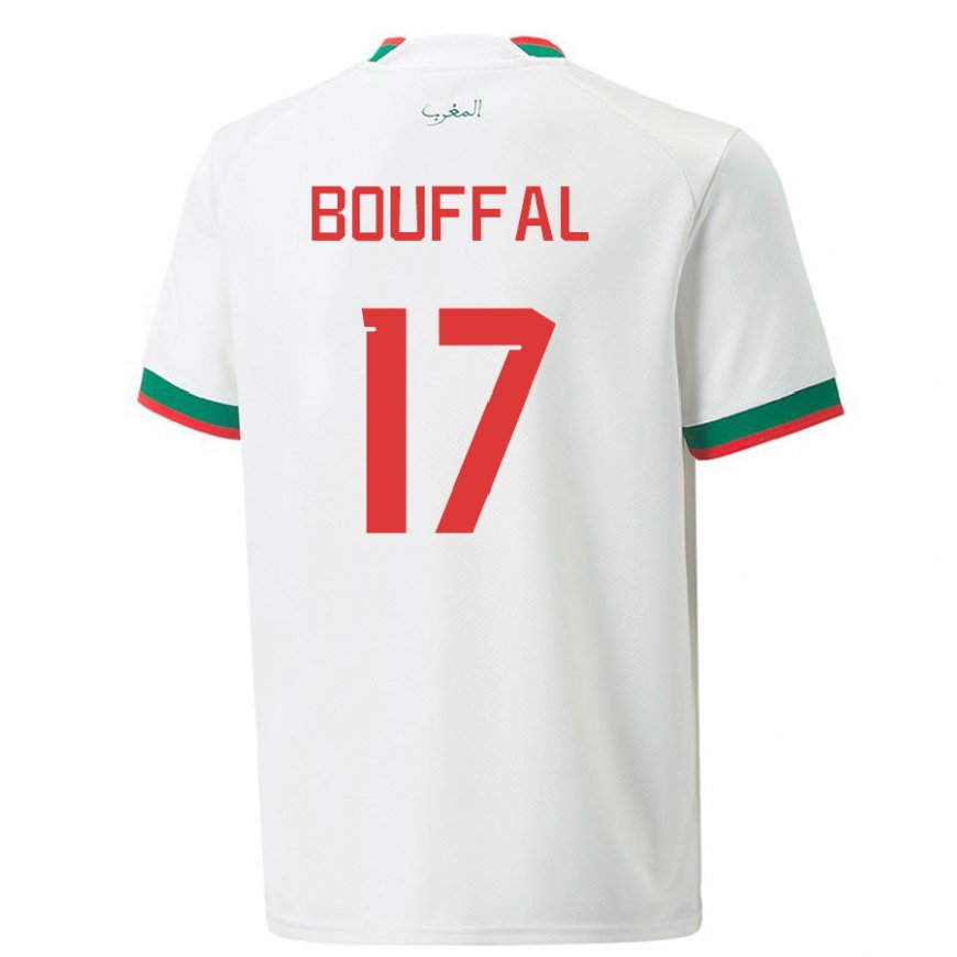 Kandiny Enfant Maillot Maroc Soufiane Bouffal #17 Blanc Tenues Extérieur 22-24 T-shirt