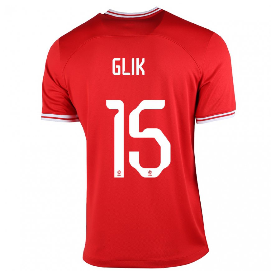 Kandiny Enfant Maillot Pologne Kamil Glik #15 Rouge Tenues Extérieur 22-24 T-shirt