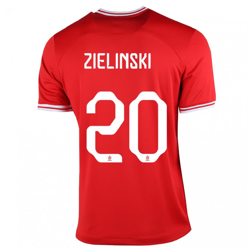 Kandiny Enfant Maillot Pologne Piotr Zielinski #20 Rouge Tenues Extérieur 22-24 T-shirt