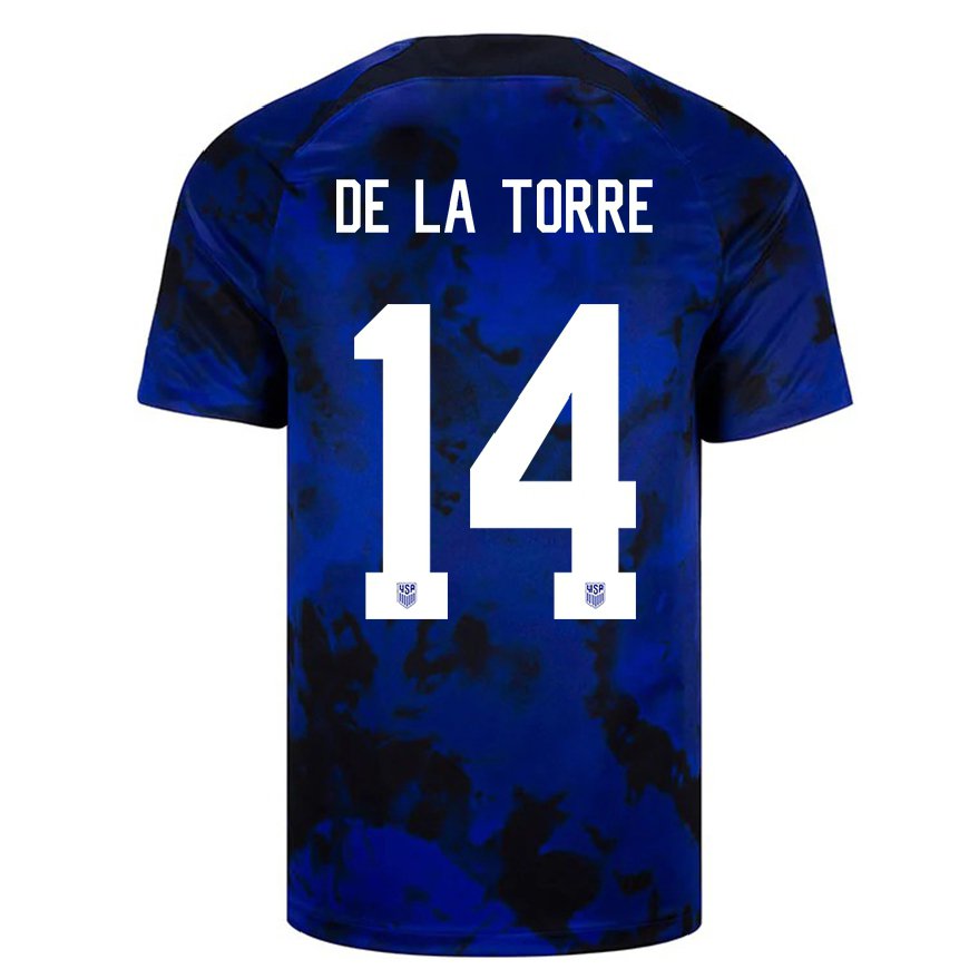 Kandiny Enfant Maillot États-unis Luca De La Torre #14 Bleu Royal Tenues Extérieur 22-24 T-shirt