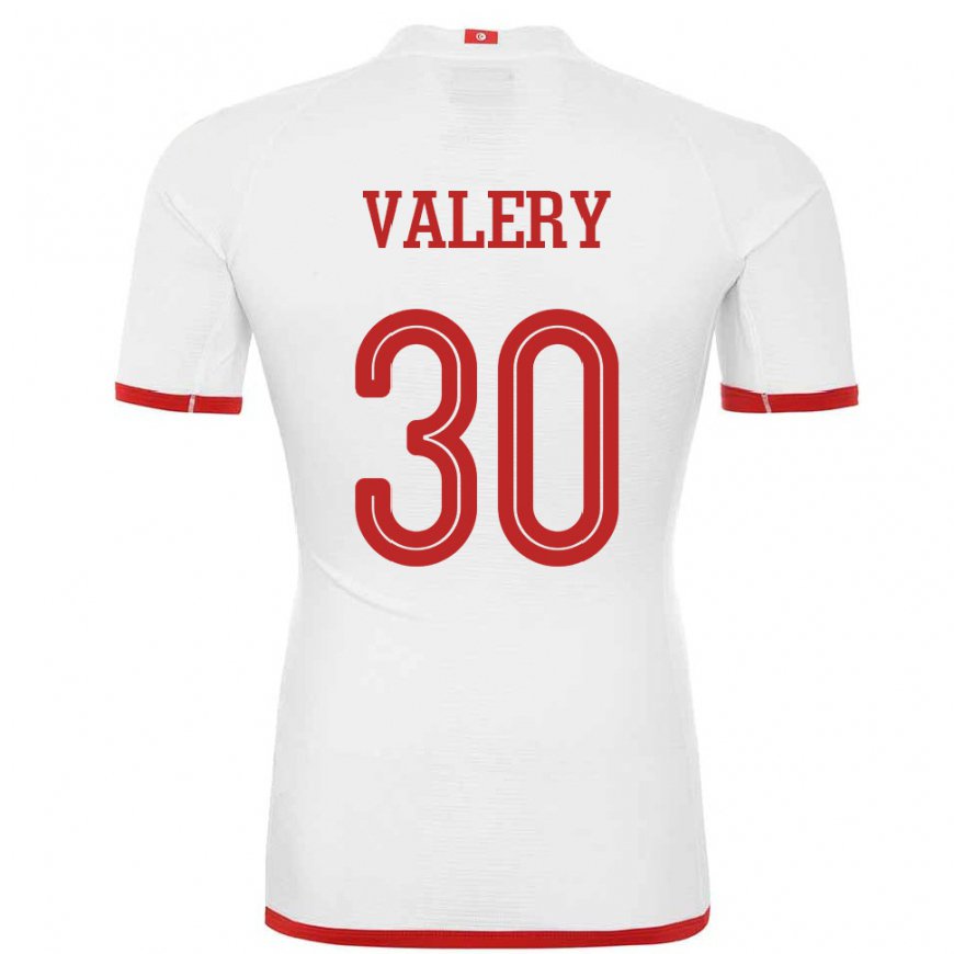 Kandiny Enfant Maillot Tunisie Yann Valery #30 Blanc Tenues Extérieur 22-24 T-shirt