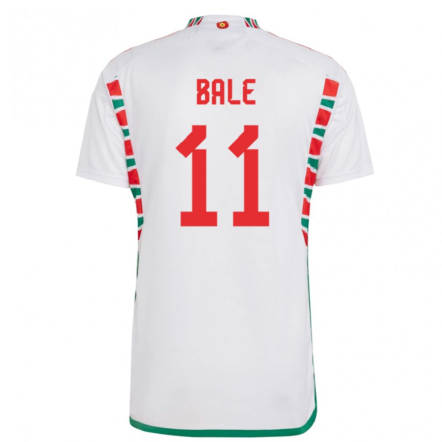 Kandiny Enfant Maillot Pays De Galles Gareth Bale #11 Blanc Tenues Extérieur 22-24 T-shirt