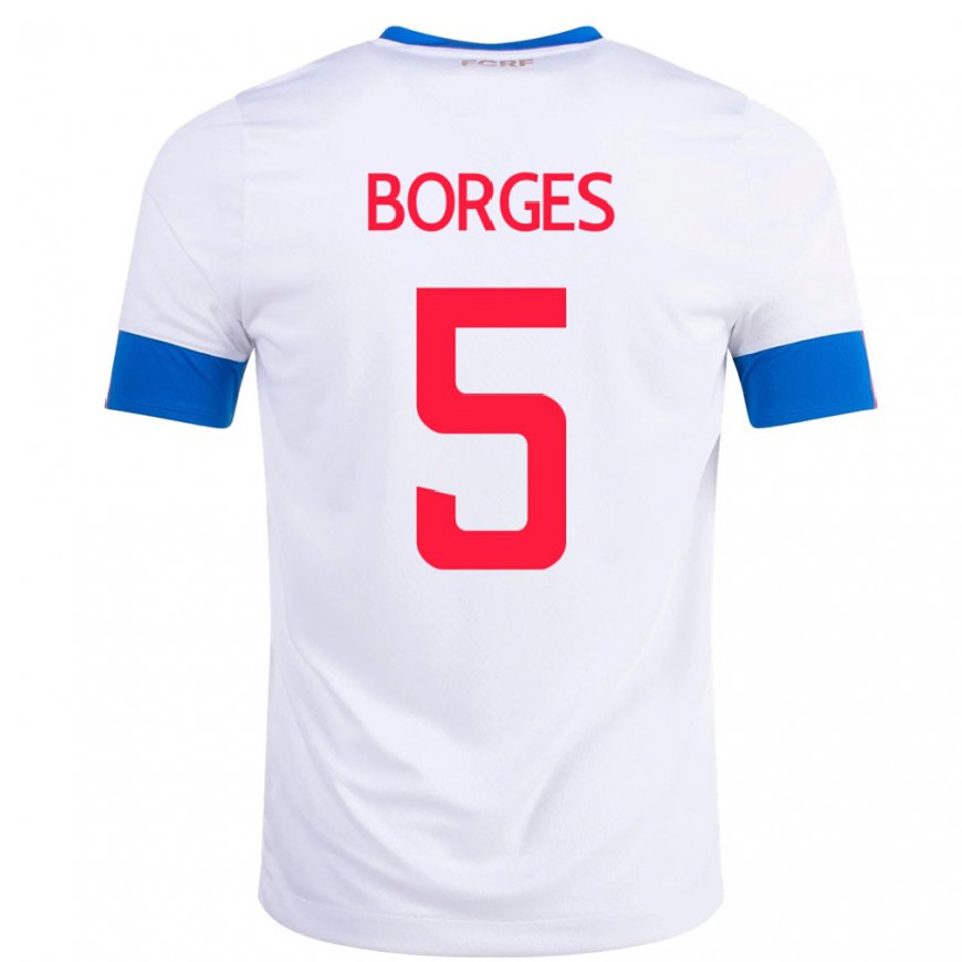 Kandiny Enfant Maillot Costa Rica Celso Borges #5 Blanc Tenues Extérieur 22-24 T-shirt
