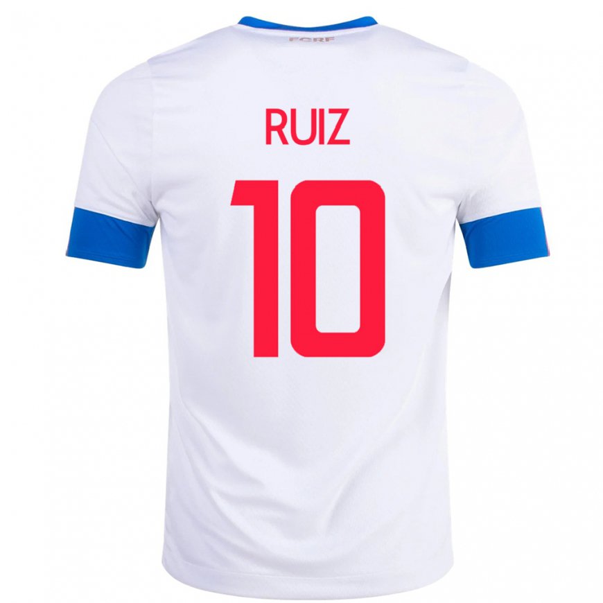 Kandiny Enfant Maillot Costa Rica Bryan Ruiz #10 Blanc Tenues Extérieur 22-24 T-shirt