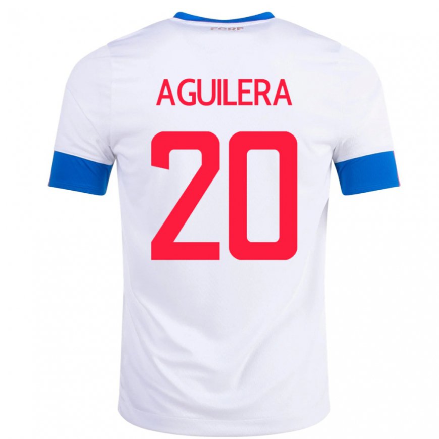 Kandiny Enfant Maillot Costa Rica Brandon Aguilera #20 Blanc Tenues Extérieur 22-24 T-shirt