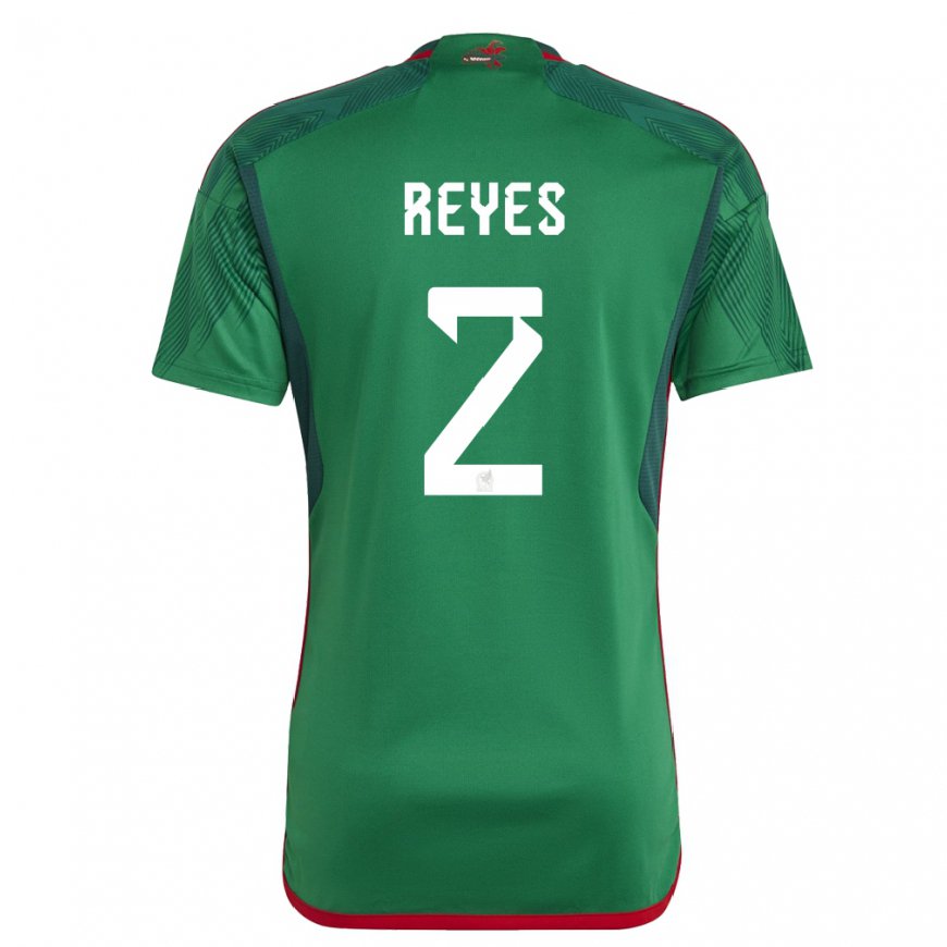 Kandiny Homme Maillot Mexique Luis Reyes #2 Verte Tenues Domicile 22-24 T-shirt