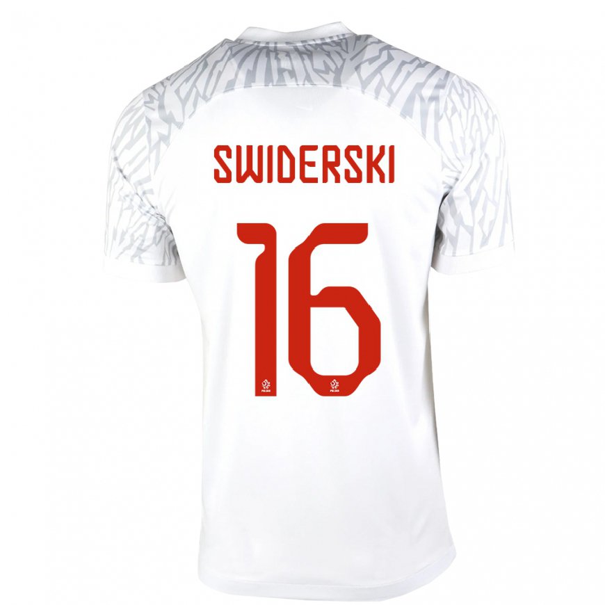 Kandiny Homme Maillot Pologne Karol Swiderski #16 Blanc Tenues Domicile 22-24 T-shirt