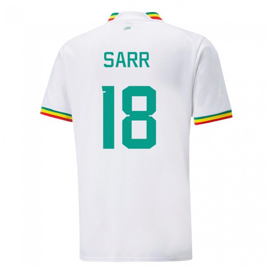 Kandiny Homme Maillot Sénégal Ismaila Sarr #18 Blanc Tenues Domicile 22-24 T-shirt
