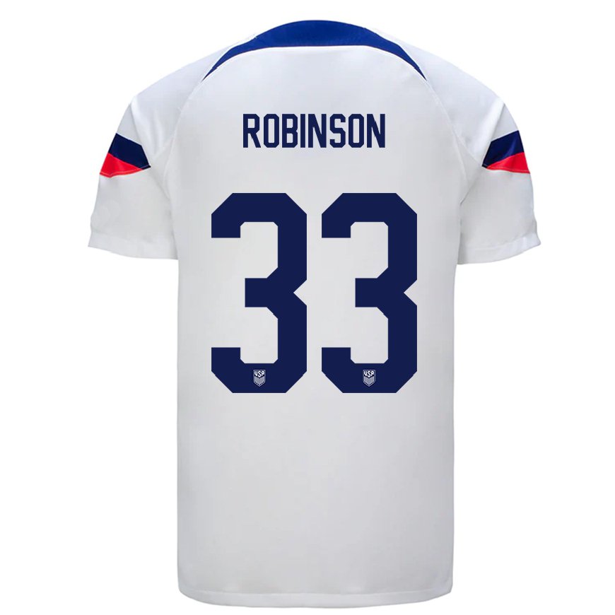 Kandiny Homme Maillot États-unis Antonee Robinson #33 Blanc Tenues Domicile 22-24 T-shirt