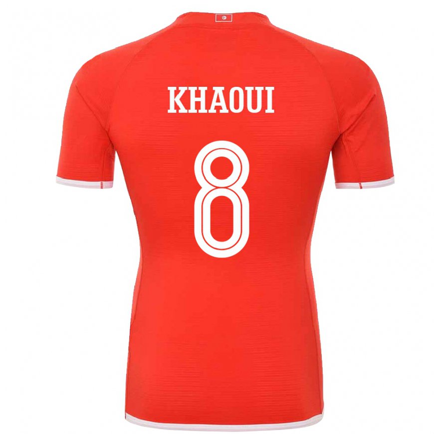 Kandiny Homme Maillot Tunisie Saif Eddine Khaoui #8 Rouge Tenues Domicile 22-24 T-shirt