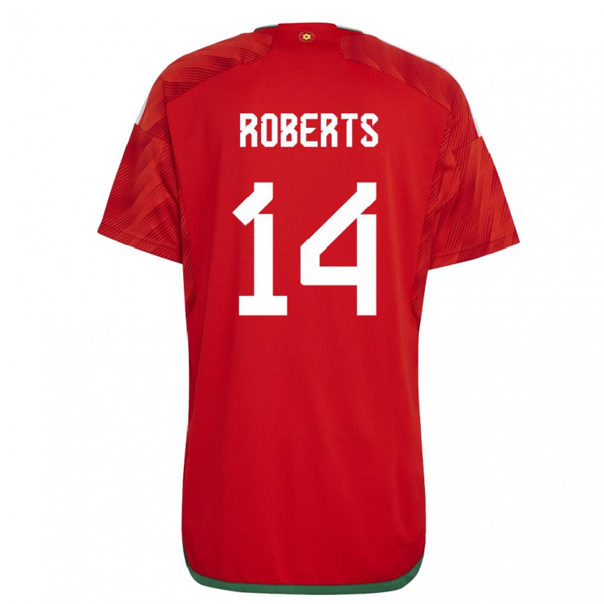 Kandiny Homme Maillot Pays De Galles Connor Roberts #14 Rouge Tenues Domicile 22-24 T-shirt