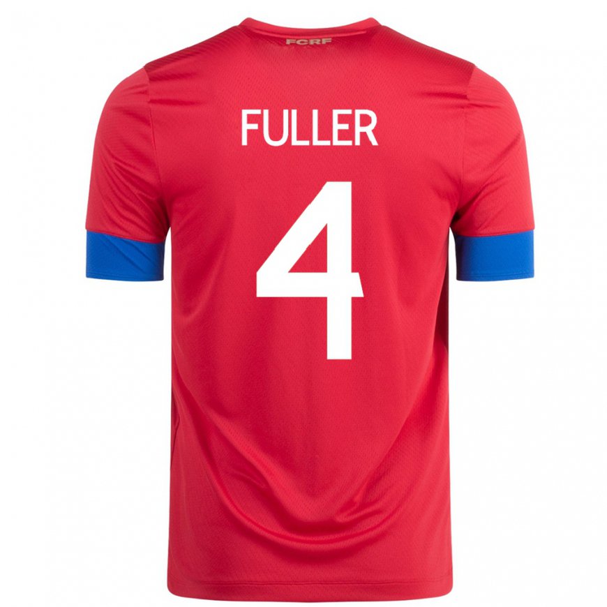 Kandiny Homme Maillot Costa Rica Keysher Fuller #4 Rouge Tenues Domicile 22-24 T-shirt