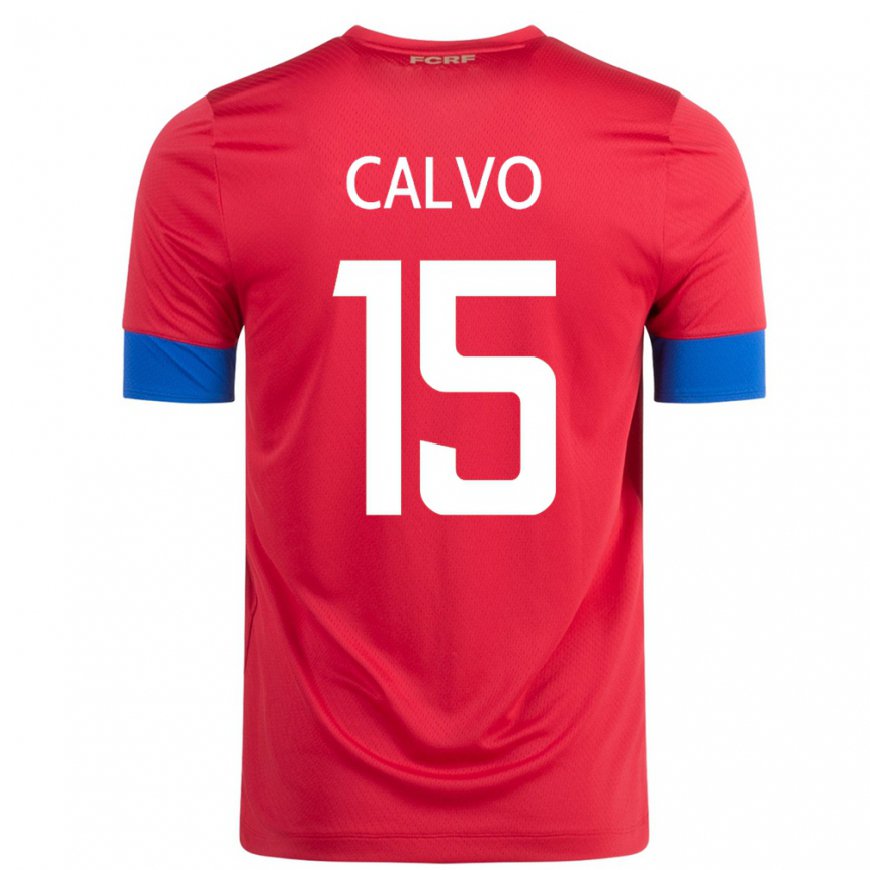 Kandiny Homme Maillot Costa Rica Francisco Calvo #15 Rouge Tenues Domicile 22-24 T-shirt