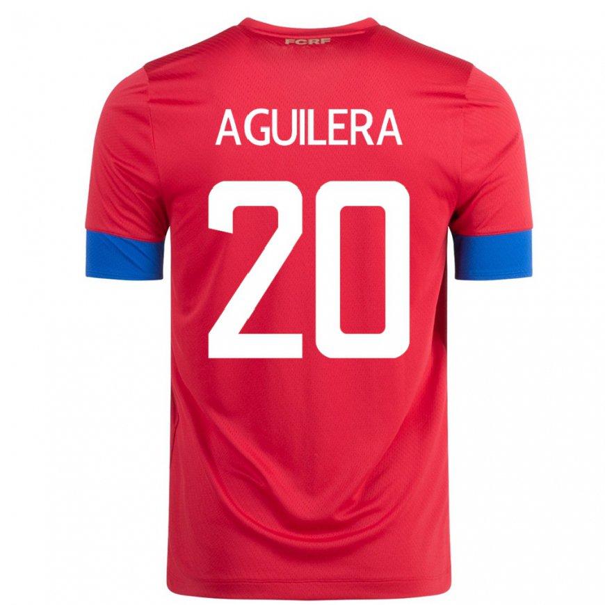 Kandiny Homme Maillot Costa Rica Brandon Aguilera #20 Rouge Tenues Domicile 22-24 T-shirt