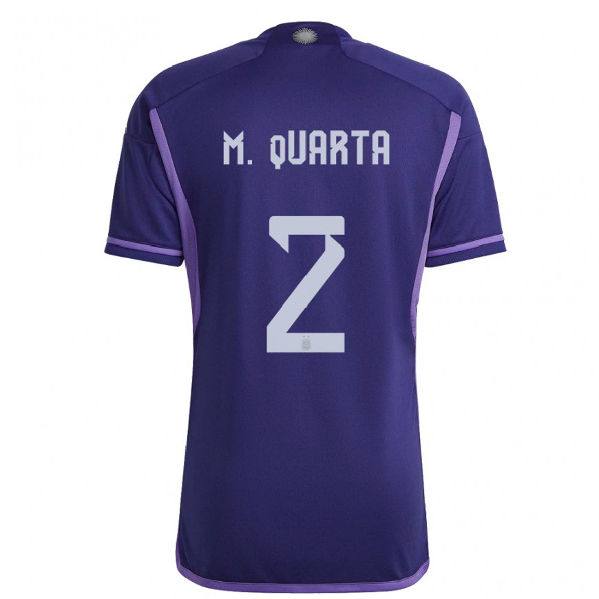 Kandiny Homme Maillot Argentine Lucas Martinez Quarta #2 Violet Tenues Extérieur 22-24 T-shirt