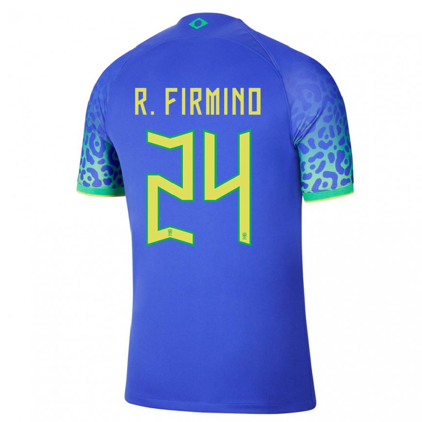 Kandiny Homme Maillot Brésil Roberto Firmino #24 Bleue Tenues Extérieur 22-24 T-shirt