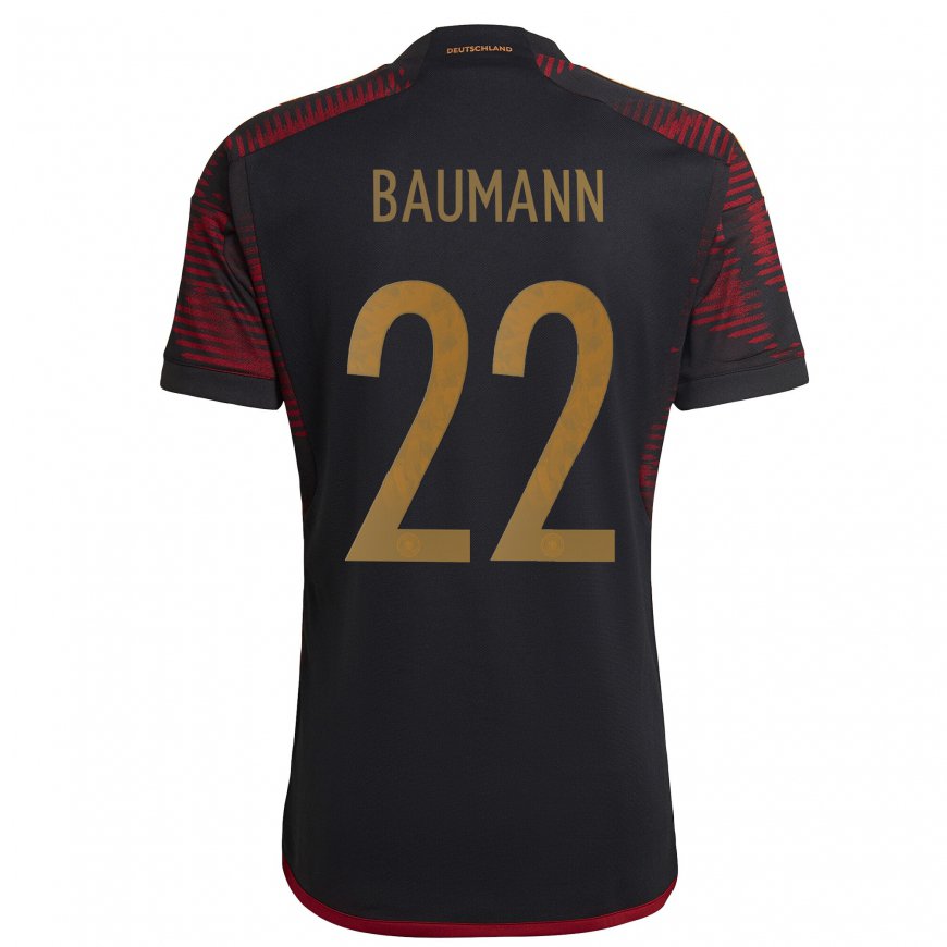 Kandiny Homme Maillot Allemagne Oliver Baumann #22 Marron Noir Tenues Extérieur 22-24 T-shirt