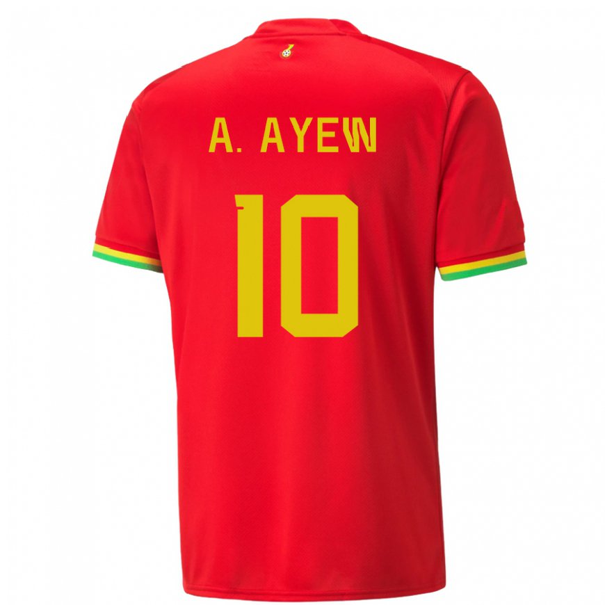 Kandiny Homme Maillot Ghana Andre Ayew #10 Rouge Tenues Extérieur 22-24 T-shirt