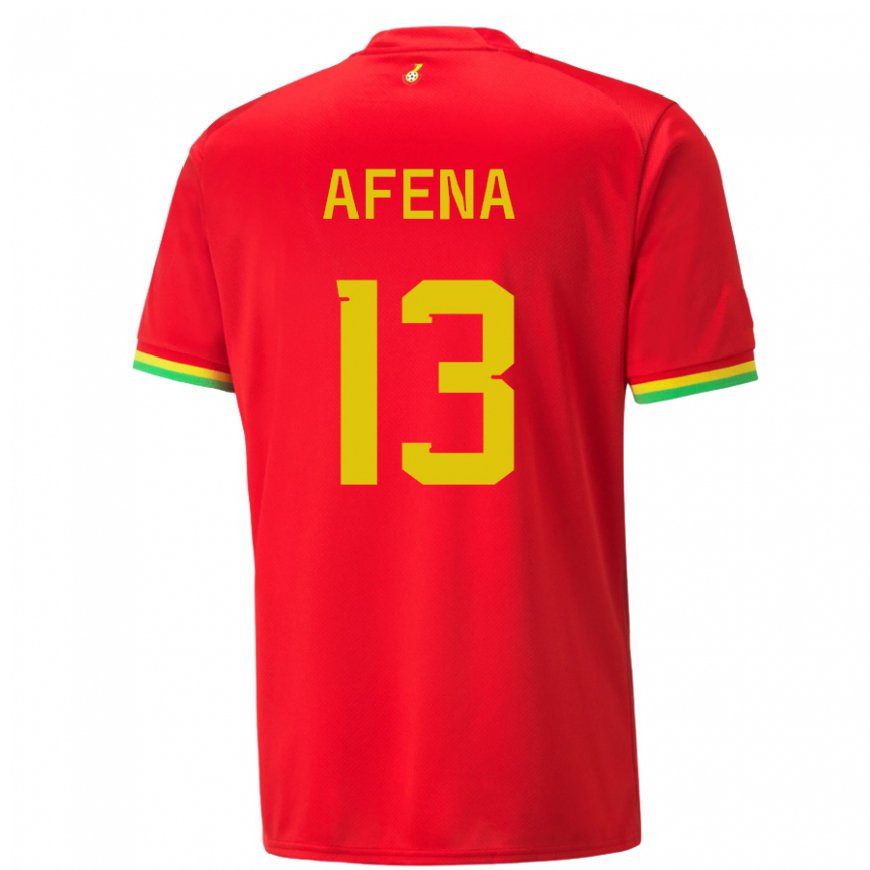Kandiny Homme Maillot Ghana Felix Afena-gyan #13 Rouge Tenues Extérieur 22-24 T-shirt