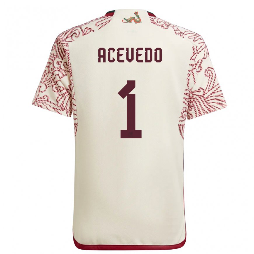 Kandiny Homme Maillot Mexique Carlos Acevedo #1 Merveille Blanc Rouge Tenues Extérieur 22-24 T-shirt