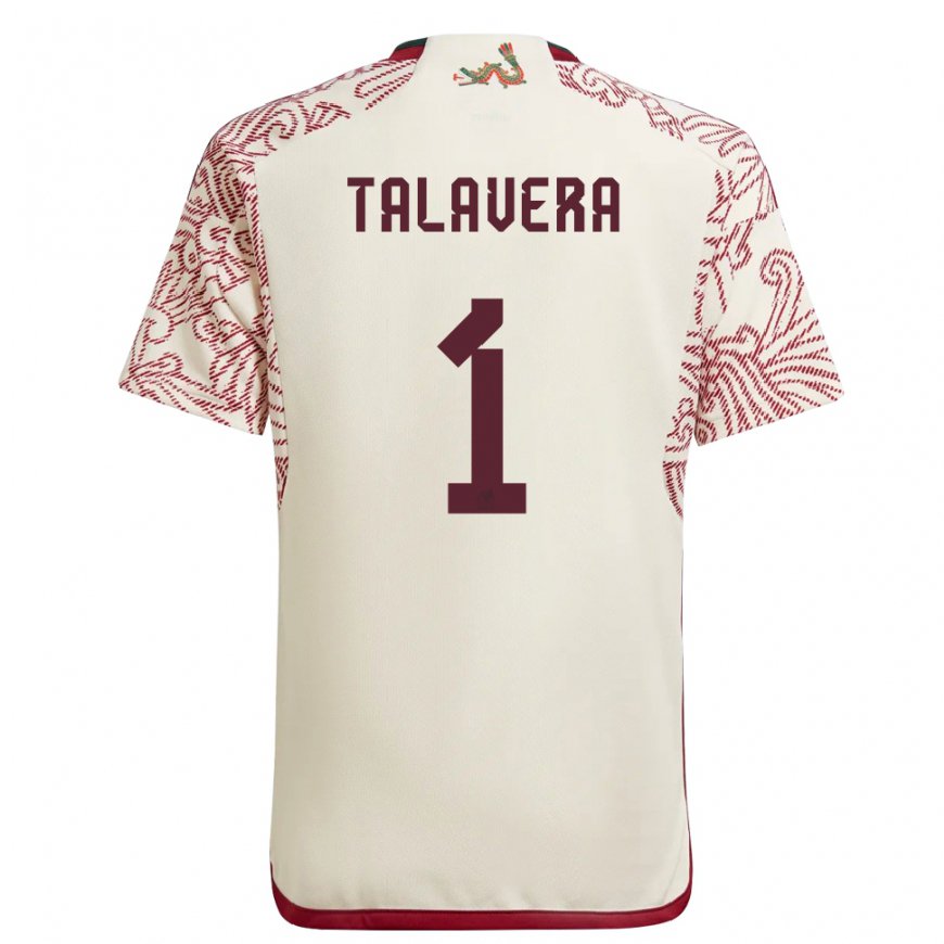 Kandiny Homme Maillot Mexique Alfredo Talavera #1 Merveille Blanc Rouge Tenues Extérieur 22-24 T-shirt