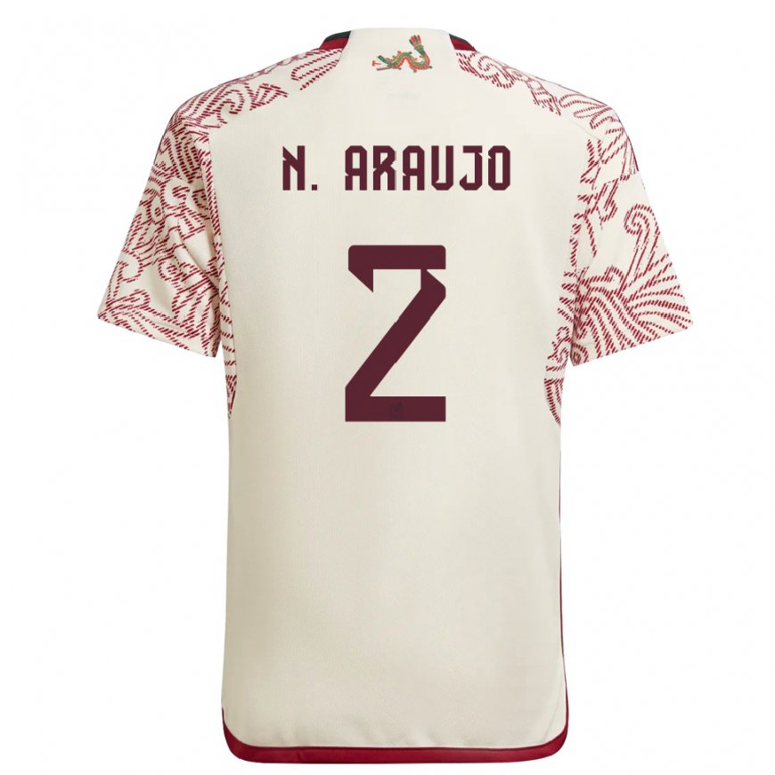 Kandiny Homme Maillot Mexique Nestor Araujo #2 Merveille Blanc Rouge Tenues Extérieur 22-24 T-shirt