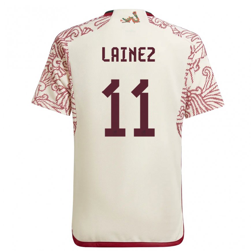 Kandiny Homme Maillot Mexique Diego Lainez #11 Merveille Blanc Rouge Tenues Extérieur 22-24 T-shirt