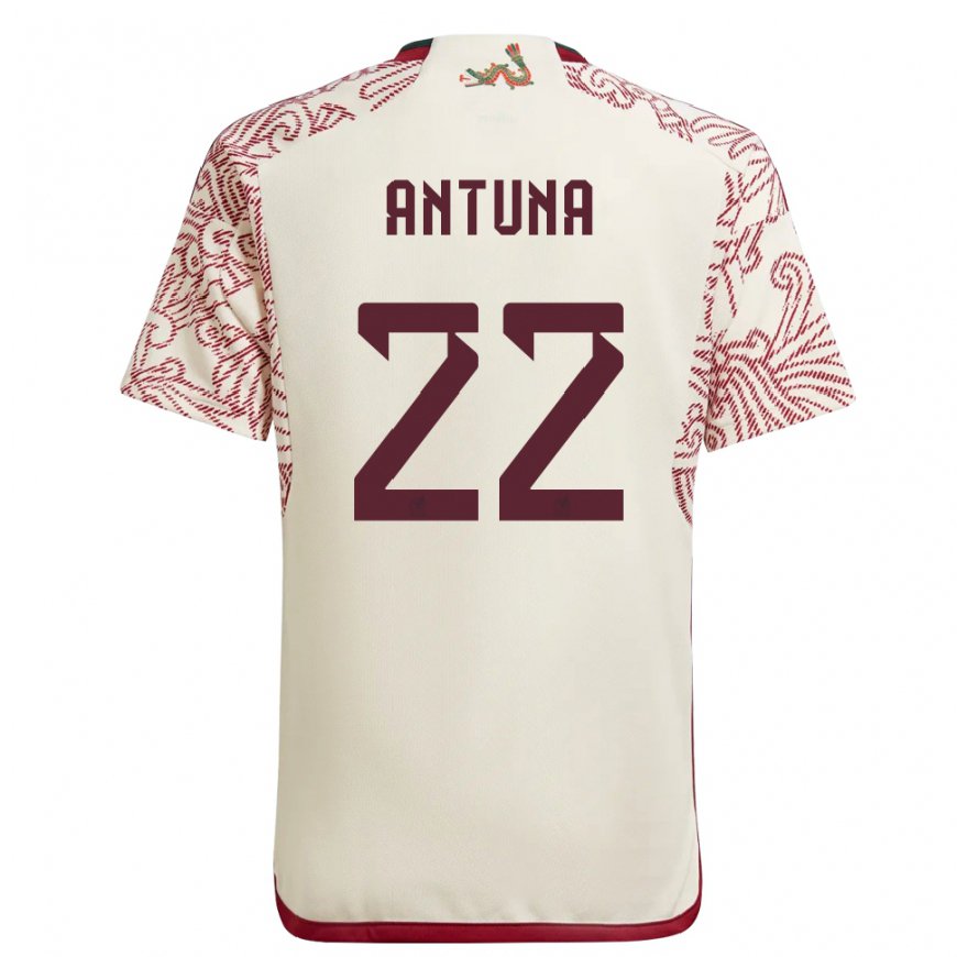 Kandiny Homme Maillot Mexique Uriel Antuna #22 Merveille Blanc Rouge Tenues Extérieur 22-24 T-shirt